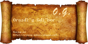 Ország Gábor névjegykártya